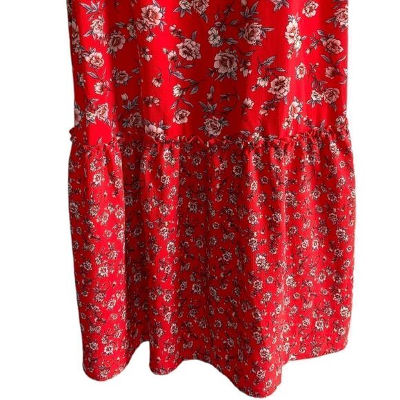 STUDIO B BY BOBEAU RED FLORAL MAXI DRESS XL - Picture 3 of 11